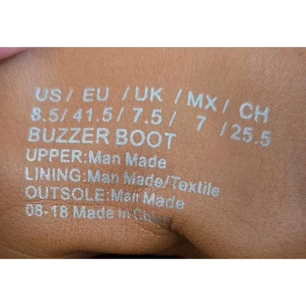 Unlisted Buzzer brown‎ men boot wingtip toe Size 8.5 ankle high lace up side zip